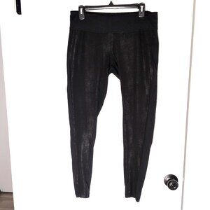 Zella black Live-In metallic crackle finish gym leggings L